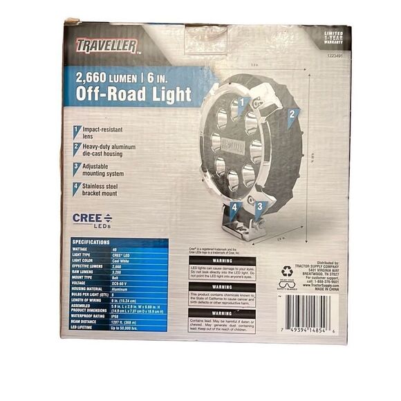 Traveller 2,660‎ Lumen Off-Road Light NIB - Picture 4 of 4